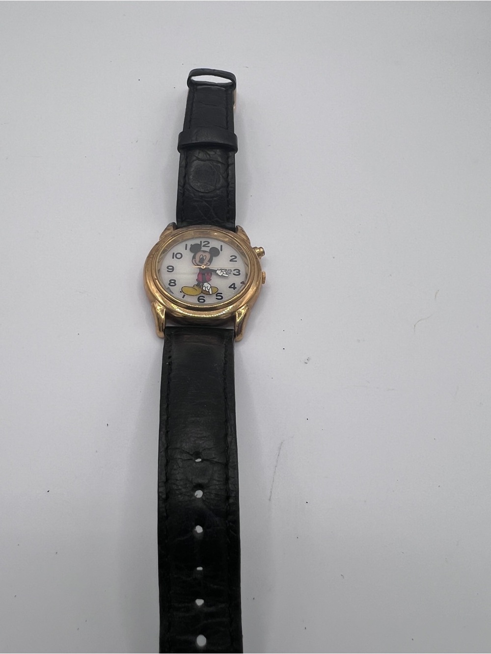 Vintage Disney Mickey Mouse Lorus Watch V671-6150 Gold Tone Untested